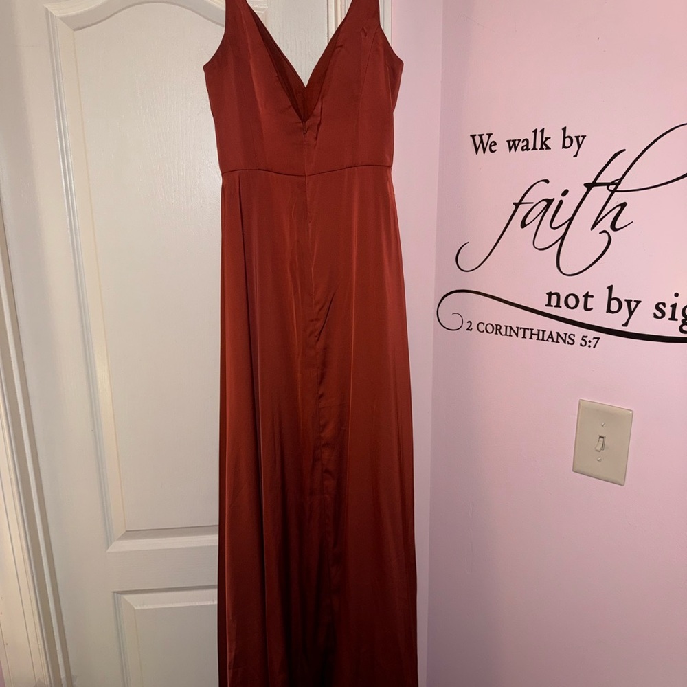 Azazie Dalilah Stretch Satin Dress - Picture 3 of 7